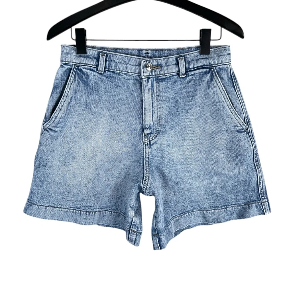 Calvin Klein A-Line Denim Shorts Size 26 High Rise with Stretch